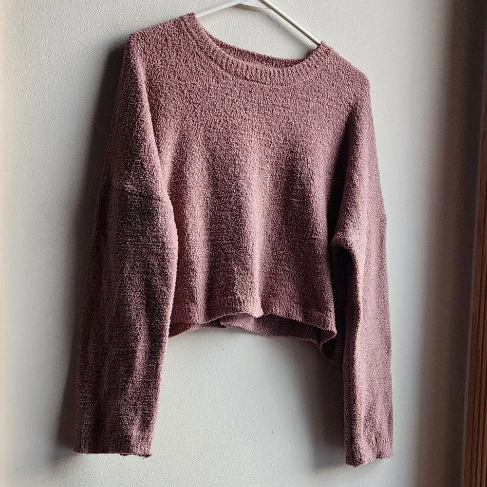 Sincerely Jules Mauve Long Sleeve Crop Top Size Small